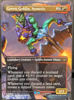 MTG Marvel's Spider-Man Green Goblin, Nemesis Borderless (Rare) - Image 1