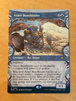 Magic the Gathering MTG Azure Beastbinder Borderless Bloomburrow NM - Image 1
