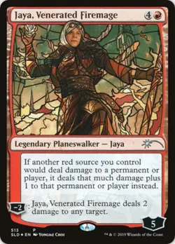 NM-Mint, English MTG Foil Jaya, Venerated Firemage - Foil - Stained Glass Secret - Image 1