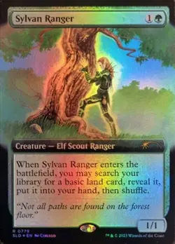 NM-Mint, English MTG Foil Sylvan Ranger - Foil - Extended Art Secret Lair Drop S - Image 1