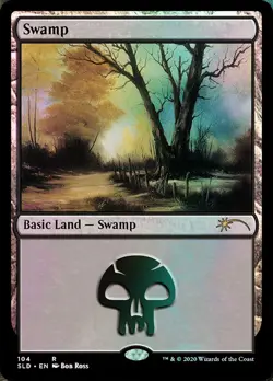 NM-Mint, English MTG Foil Swamp (104) - Foil - Happy Little Gathering Secret Lai - Image 1