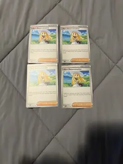 4x Lillie's Determination 119/132 x4 Mega Evolution Pokemon TCG Playset NM - Image 1