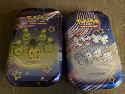 Pokemon Paldean Fates Mini Tin Lot of 2 Sealed- Smoliv Tandemaus - Image 1