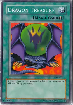 Dragon Treasure LOB-E072 Legend Of The BEWD Unlimite YuGiOh Card MP - Image 1