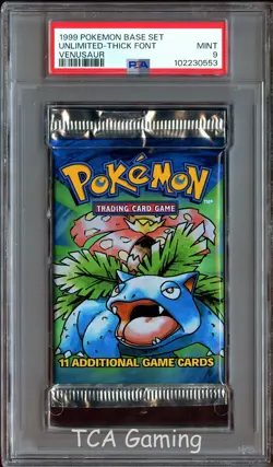 PSA 9 MINT Base Set (Venusaur Art) SEALED Booster Pack Pokemon Card 553 - Image 1