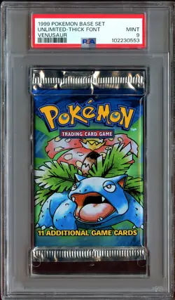 PSA 9 MINT Base Set (Venusaur Art) SEALED Booster Pack Pokemon Card 553 - Image 2