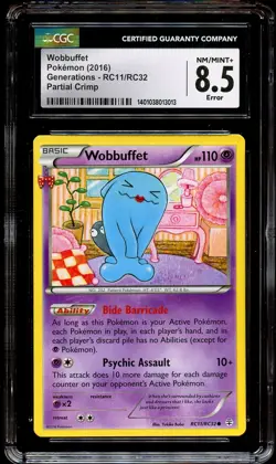 CGC 8.5 NM-MINT+ Wobbuffet RC11/RC22 ERROR "Partial Crimp" Pokemon Card 013 - Image 2