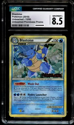 CGC 8.5 NM-MINT+ Blastoise 13/95 HOLO Unleashed PreRelease PROMO Pokemon Card - Image 2