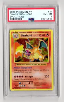 2016 Pokemon XY Evolutions 11 Charizard Holo PSA 8 Graded Pokemon Card - Image 1