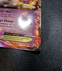 Mewtwo EX XY107 Holo Black Star Promo Pokemon Card MP - Image 2