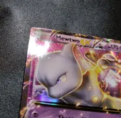 Mewtwo EX XY107 Holo Black Star Promo Pokemon Card MP - Image 3