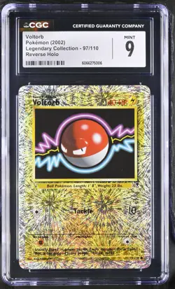 CGC 9 MINT Voltorb 2002 Legendary Collection 97/110 Reverse Holo Pokemon Card - Image 1