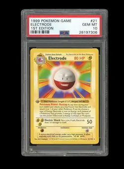 Pokemon PSA 10 GEM MINT Electrode 1st Edition Base Set Shadowless Rare Card #21 - Image 1