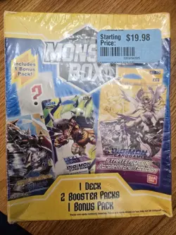 Digimon Card Game Monster Box Starter Deck & 2 Booster Packs 1 Bonus Pack (CB) - Image 1