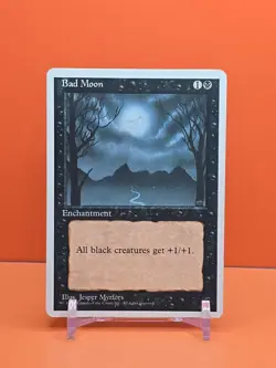 ⚫⚫⚫ 1995 Magic The Gathering BAD MOON 4TH EDITION PLAYED ⚫⚫⚫ - Image 1