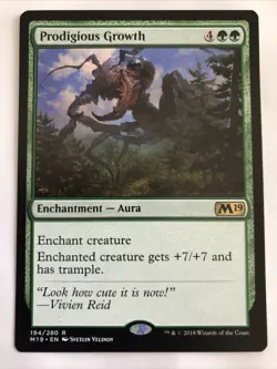 MTG Core Set 2019 Prodigious Growth 194/280 NM Rare - Image 1