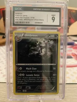 2016 POKEMON XY BLACK STAR PROMO #XY96 UMBREON HOLO COSMOS CGC 9 🔥 Low Pop - Image 1