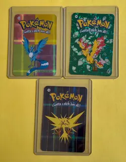 MOLTRES ARTICUNO ZAPTOS Pokemon Vending Prism Holo Vintage Sticker Foil NM Holo - Image 1