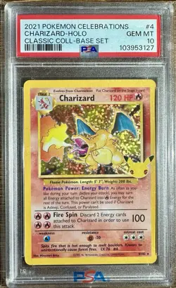 2021 POKEMON PSA 10 CELEBRATIONS CLASSIC COLLECTION #4 CHARIZARD HOLO 4/102 - Image 1