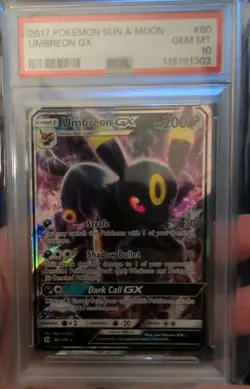 Umbreon GX PSA 10 Ultra Rare Full Art Pokemon Sun And Moon Base Set 80/149 - Image 1