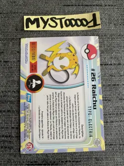Pokemon TOPPS #26 Raichu Francais Occasion - Image 2