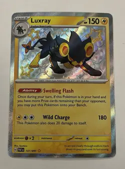Luxray 137/091 Holo PAF Shiny Rare Pokemon TCG NM/M Scarlet & Violet - Image 1