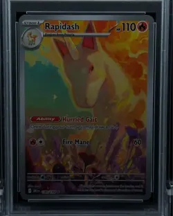 2025 POKEMON DESTINED RIVALS EN RAPIDASH ILLUSTRATION RARE #189 PSA 9 MINT - Image 2