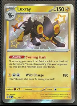 Luxray Shiny Rare 137/091 SV: Paldean Fates Mint Condition Pokemon TCG B5 - Image 1