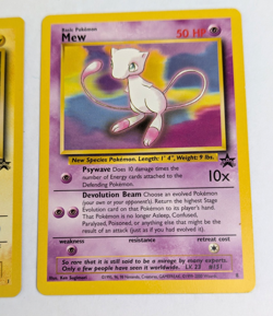 2 Black Star Promo Pokemon 1999 IVY Pikachu #1 and Mew #8 League Exclusives NM - Image 3