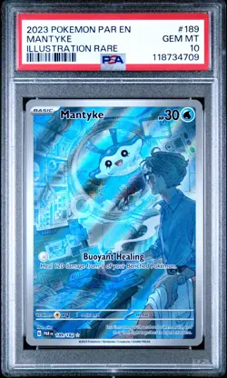 2023 POKEMON PAR EN-PARADOX RIFT ILLUSTRATION RARE #189 MANTYKE PSA 10 - Image 1