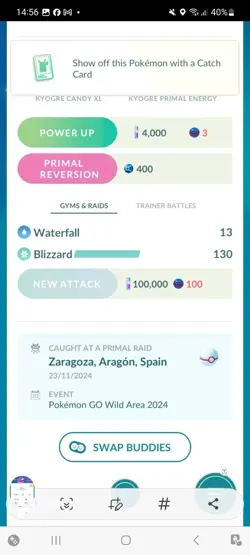 Pokemon Go Legendary Shiny Kyogre - Image 2