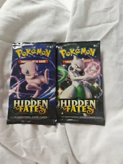 Pokemon TCG Hidden Fates Booster Packs Mew Mewtwo Art Brand New Sealed 2 Packs - Image 1