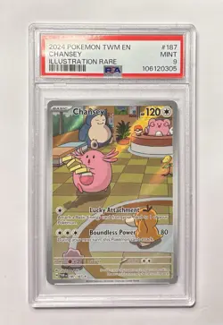 PSA 9 Chansey 187/167 Twilight Masquerade Illustration Rare Pokemon Card - Image 1