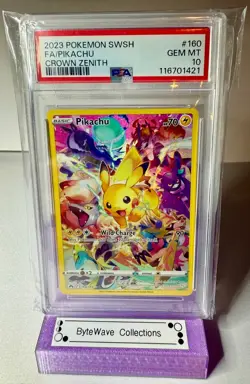 Pikachu #160 Crown Zenith - PSA 10 GEM MINT - Pokemon Card SWSH Full Art - Image 1