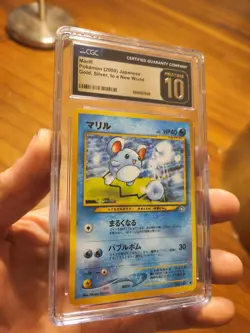 (POP 4) CGC 10 PRISTINE 2000 Pokemon Japanese Neo #183 Marill Card - Image 1