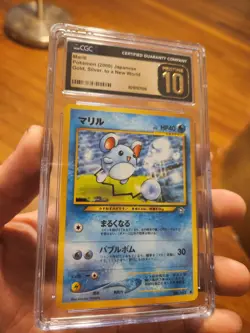 (POP 4) CGC 10 PRISTINE 2000 Pokemon Japanese Neo #183 Marill Card - Image 2