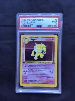 Pokemon Cards: Fossil 1st Edition Rare Holo: Hypno 8/62 PSA 9 - Image 1