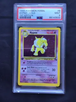 Pokemon Cards: Fossil 1st Edition Rare Holo: Hypno 8/62 PSA 9 - Image 2