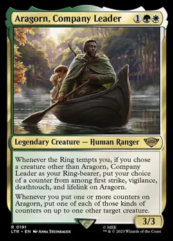 NM Aragorn, Company Leader, MTG, Lord of the Rings, Magic the Gathering, 191 - Image 1