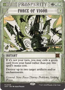 Force of Vigor (Breaking News, #29, NM) Outlaws of Thunder Junction (OTP), MTG - Image 1