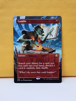 1x BORDERLESS ALT ART Gamble, NM, DMR, Magic: the Gathering, MtG - Image 1