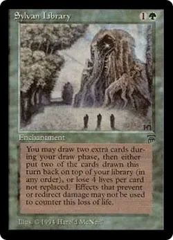 Magic MTG Legends Sylvan Library HEAVILY PLAYED HP - Image 1