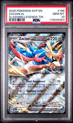 PSA 10💎 2025 POKEMON SVP EN-SV BLACK STAR PROMO 198 ZACIAN EX SLASHING LEGENDS - Image 1