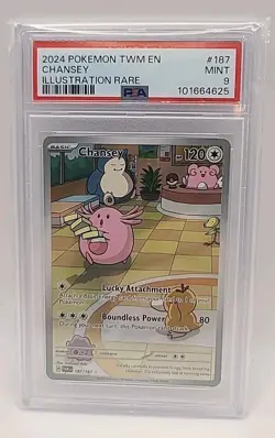 PSA 9 CHANSEY 187/167 ILLUSTRSTION RARE En TWILIGHT MASQUERADE 2024 POKEMON TCG - Image 1