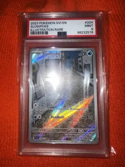 PSA 9 Pokemon TCG Slowpoke 204/198SV01 Scarlet & Violet Base Illustration Rare - Image 1