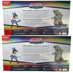 2 PRISMATIC EVOLUTIONS Lucario EX and Tyranitar EX Premium Collection Sam’s Club - Image 2