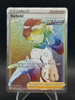 Pokemon Chilling Reign Siebold 221/198 Rainbow Full Art Trainer Secret Rare - Image 1