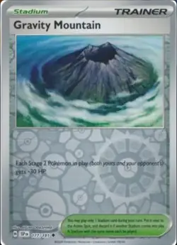 Pokemon Surging Sparks Reverse Holo 177/191 Gravity Mountain - Image 1