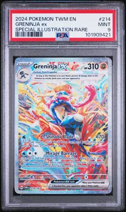 2024 POKEMON TWM EN-TWILIGHT MASQUERADE #214 GRENINJA EX PSA 9 - Image 1