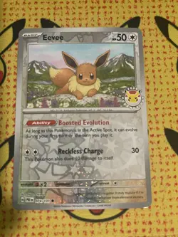 Eevee Pokemon Day Promo Cosmos Holo Prismatic Evolutions Pokemon TCG 074/131 - Image 1